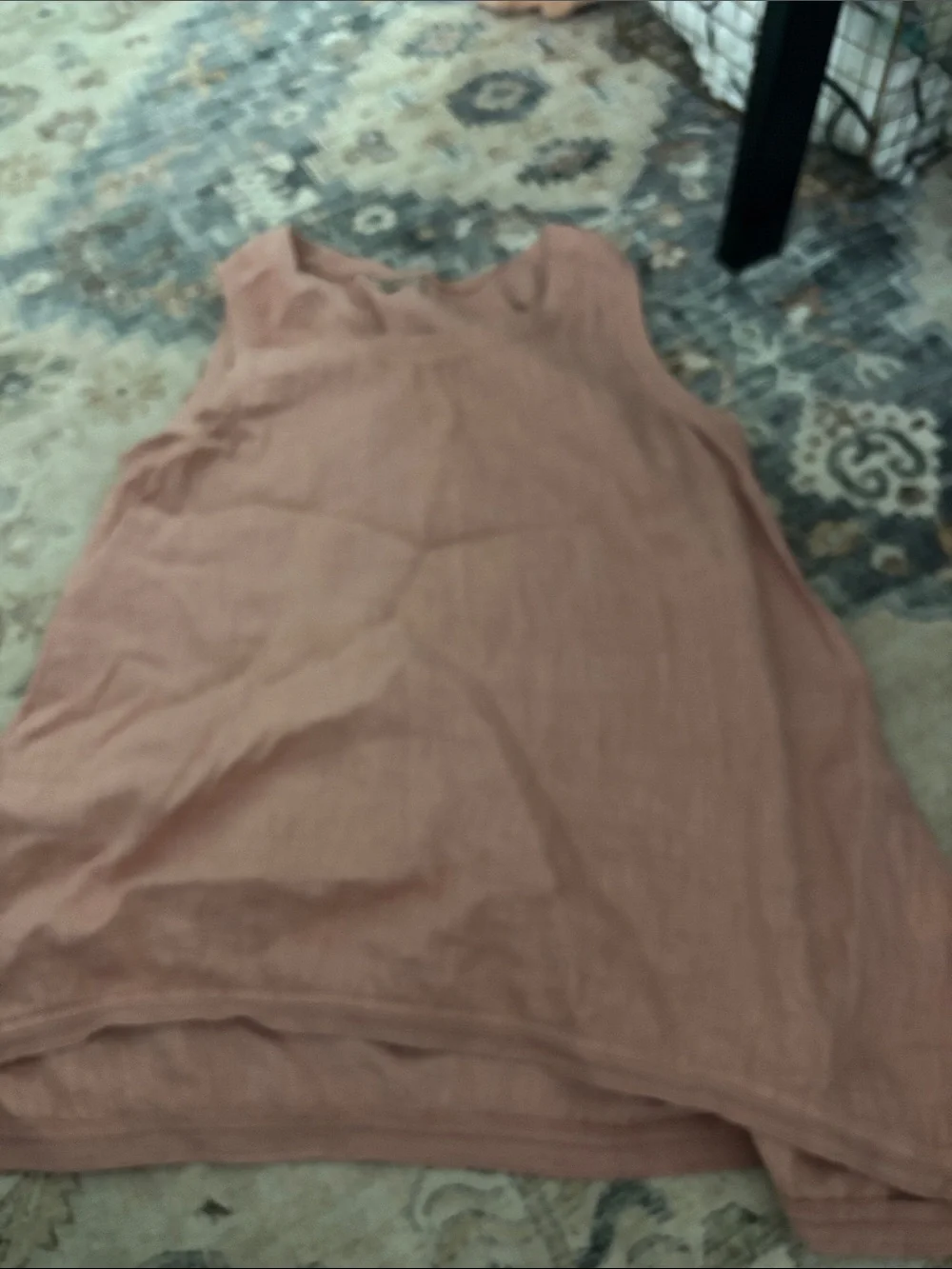 Flax Linen Blend Sleeveless Tank Top in Dusty Rose - Picture 1 of 1